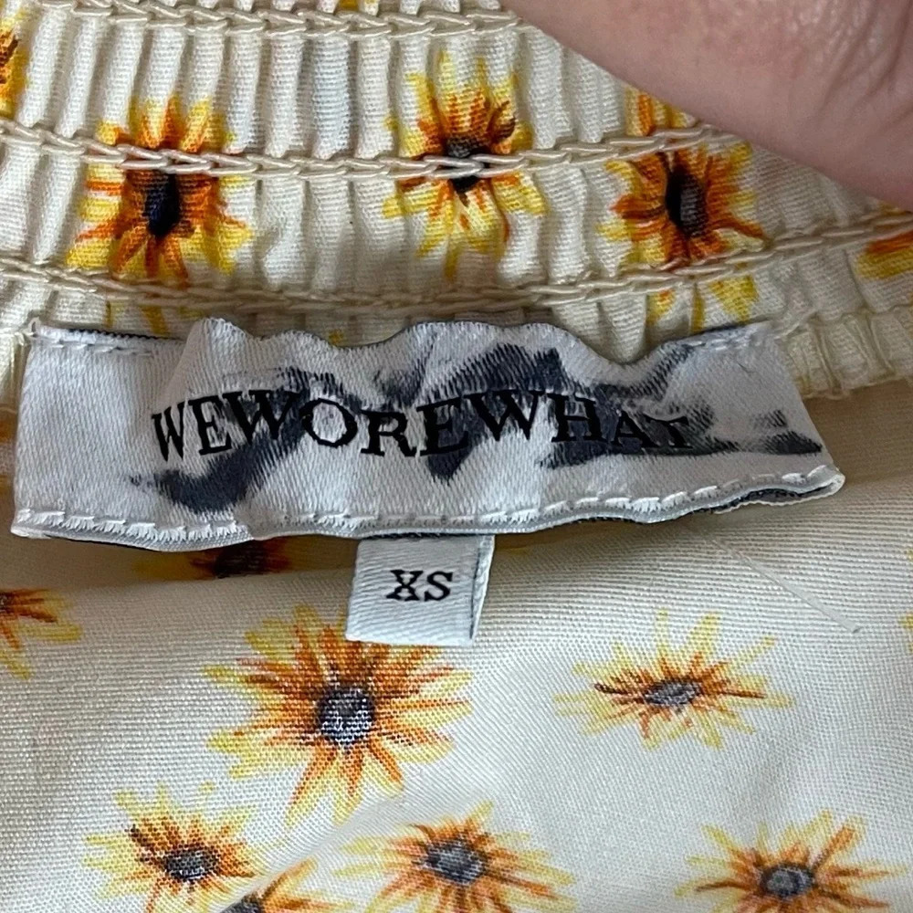 NEW We Wore What Maxi Dress Womens XS Beige Yellow Sunflower Sleeveless NWOT - Picture 6 of 10